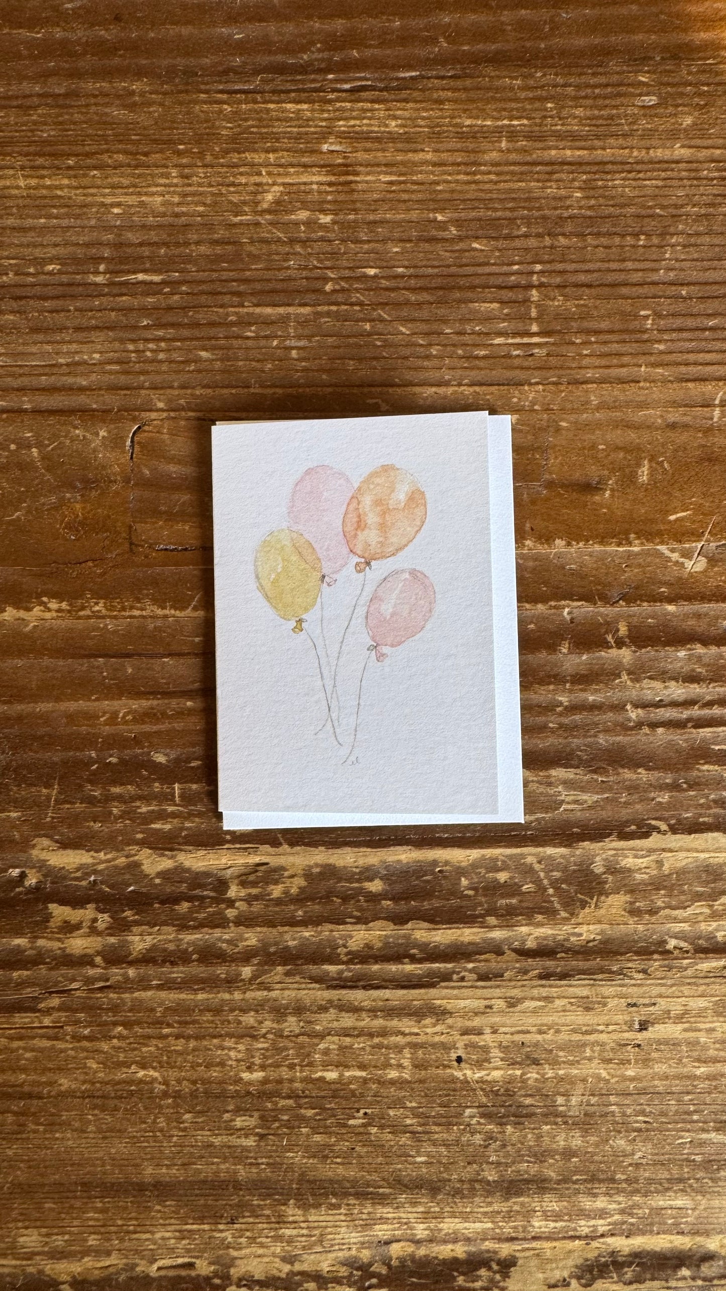 Pink balloons mini notecard