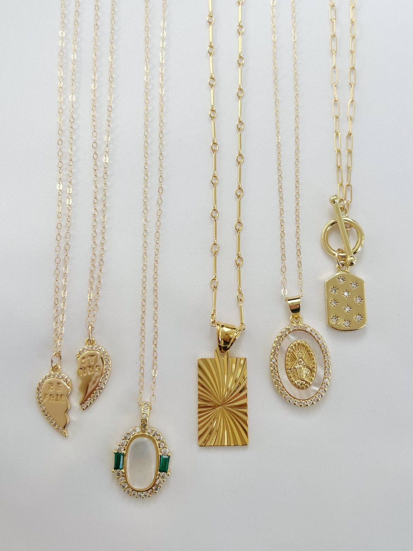 Bestie BFF Best Friend Necklace Gold Filled, Set of 2