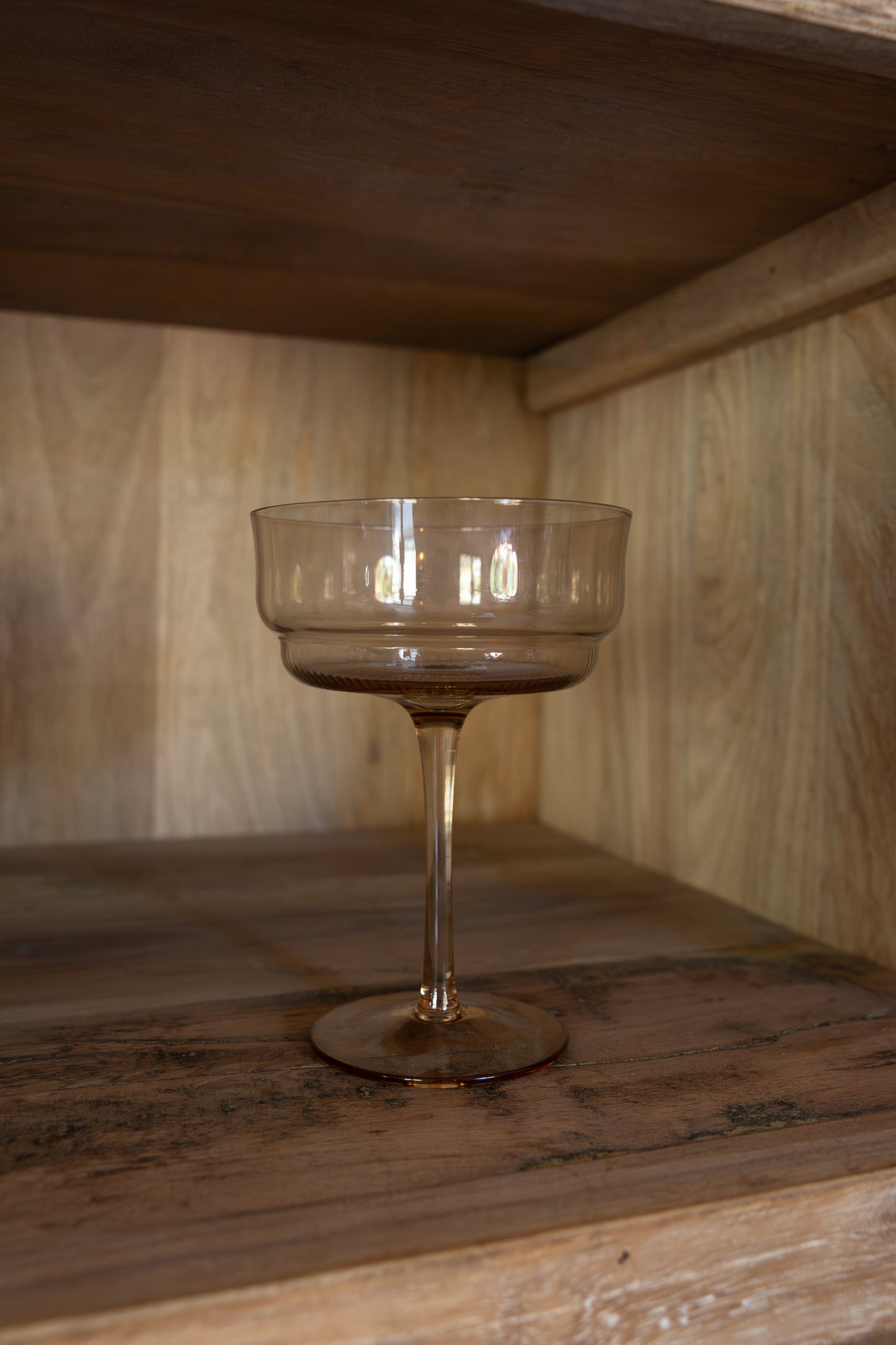 Amber Tulip Coupe, Single Glass