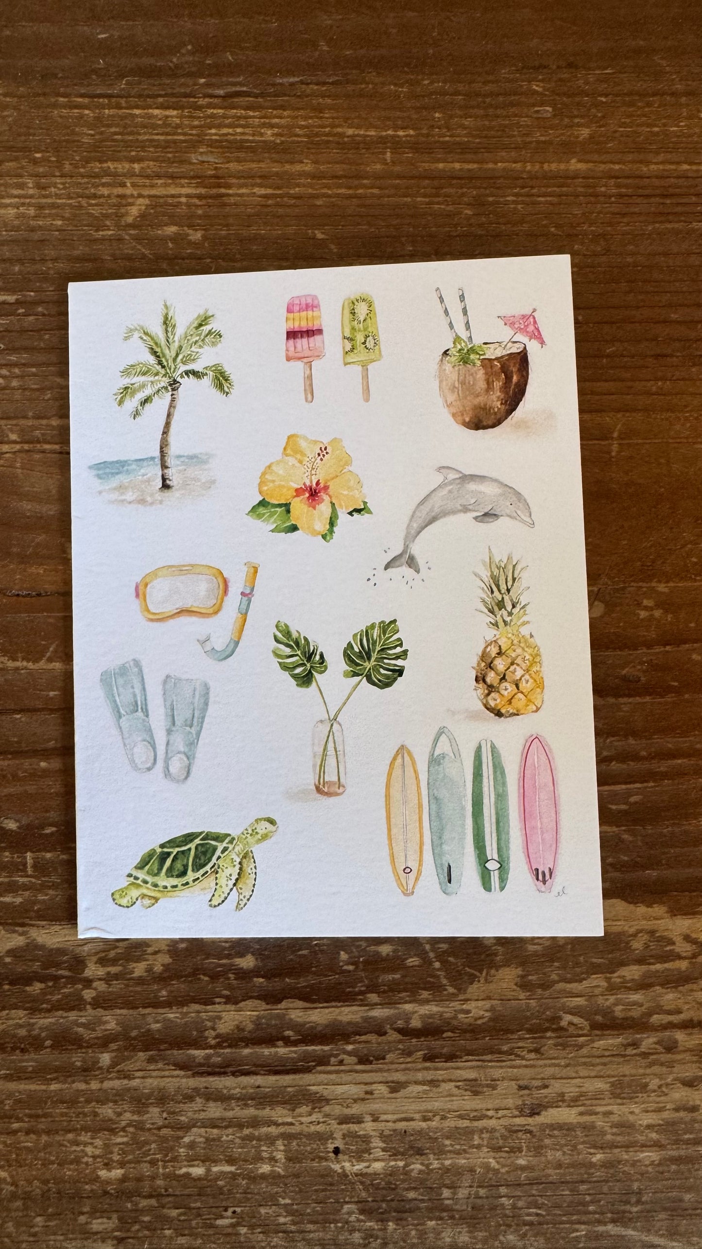 Tropical notecard