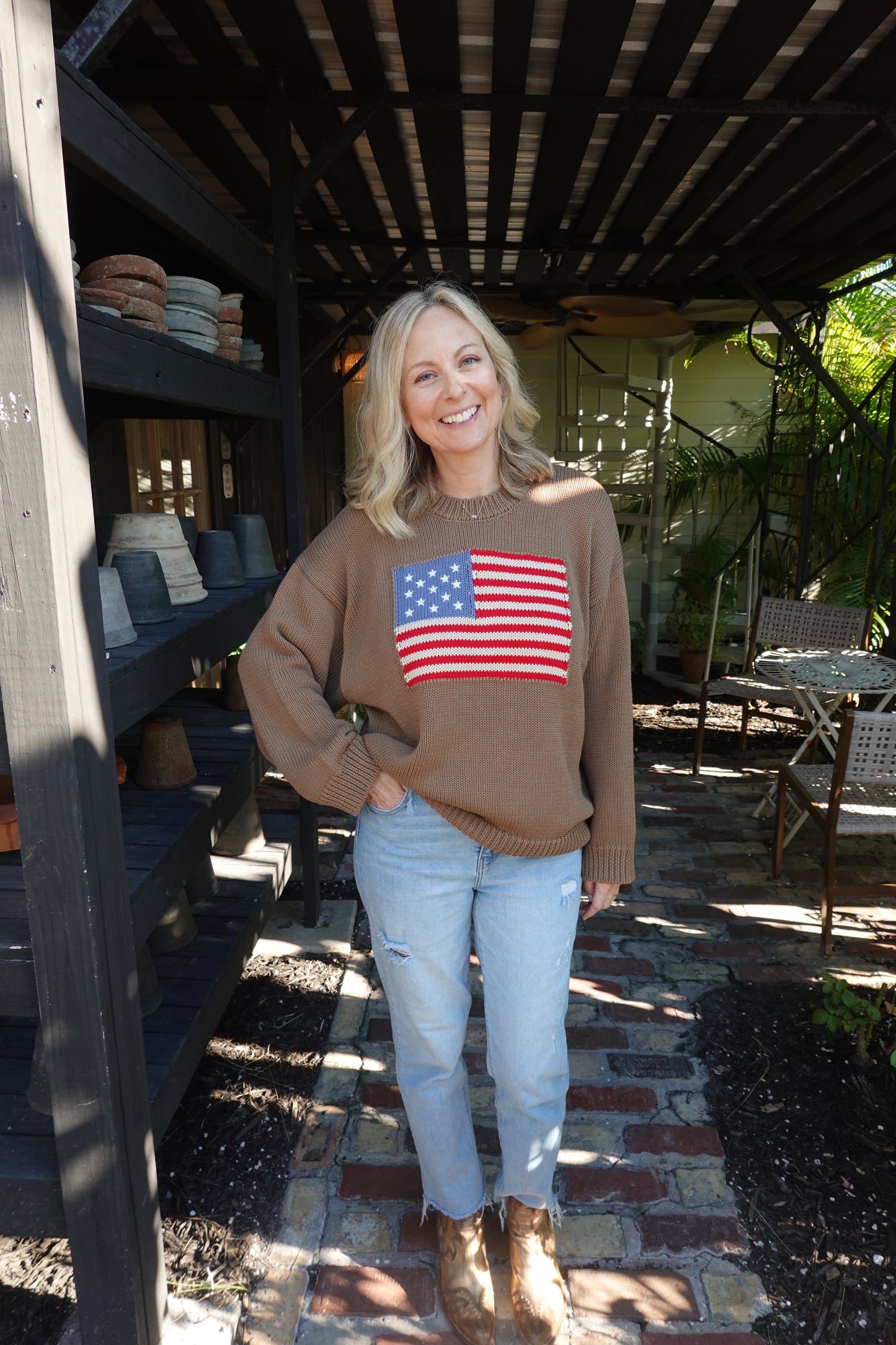 Knit American Flag Sweater