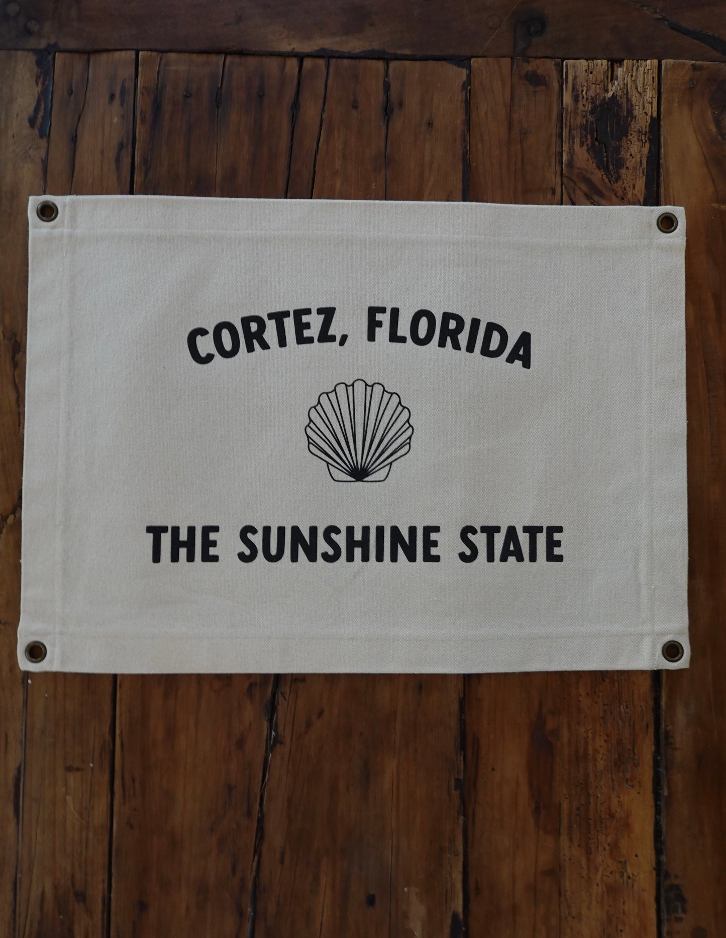 14x20 Cotton Canvas Banner, Cortez, FL, The Sunshine State