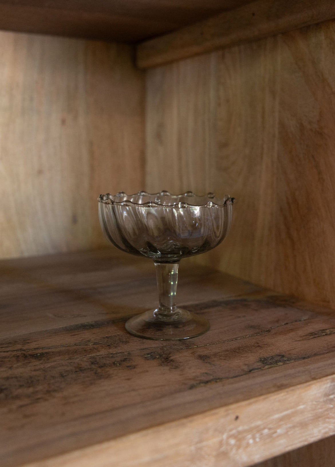 Hand-Blown Twisted Coupe Glass