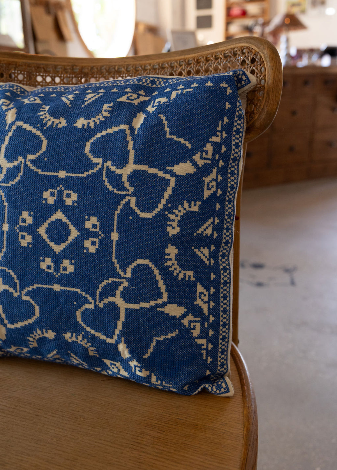 Embroidered Chambray Pillow