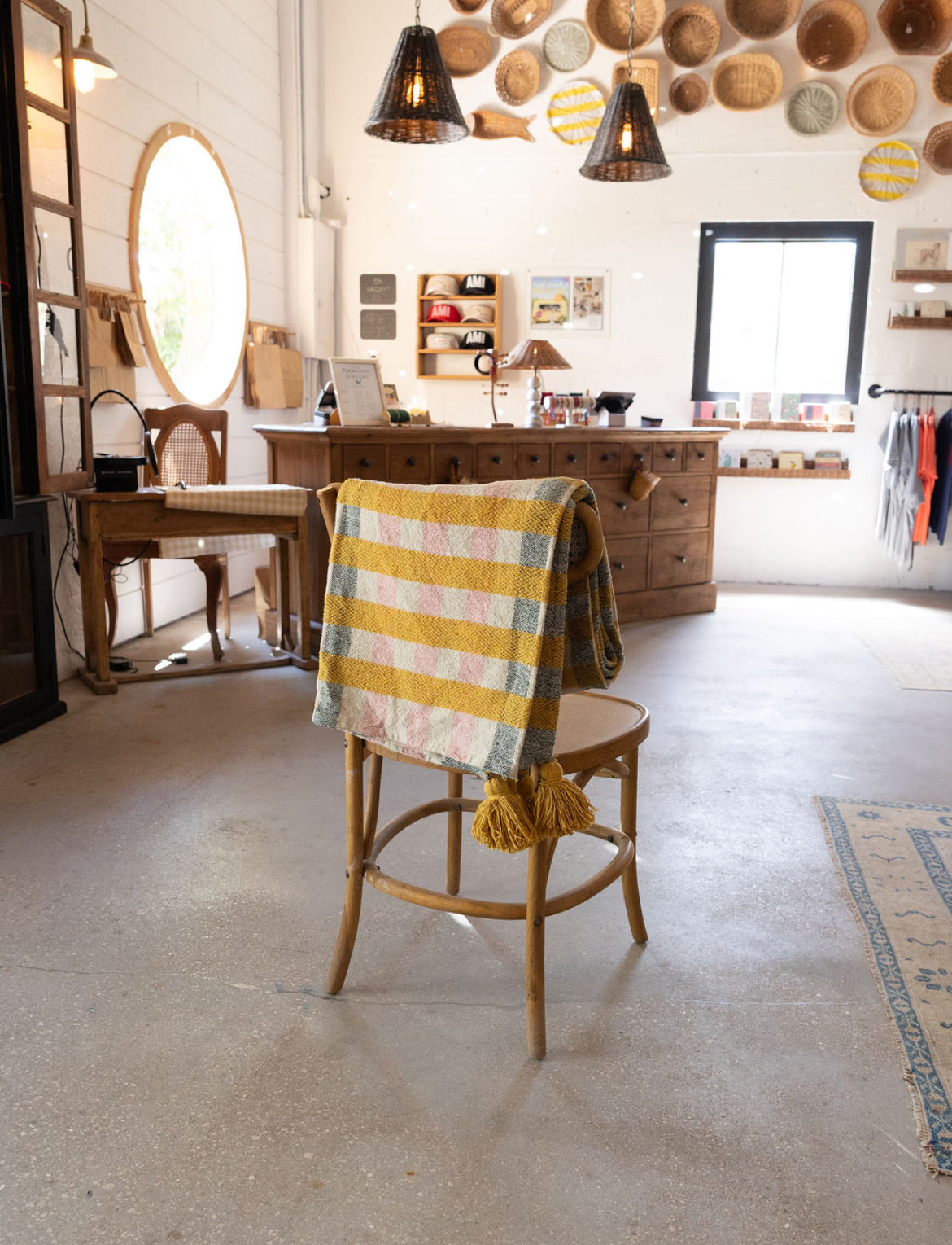 Plaid Cotton Throw with Tassels