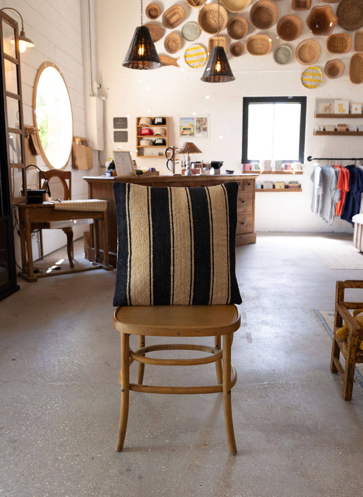 Woven Chenille Striped Pillow