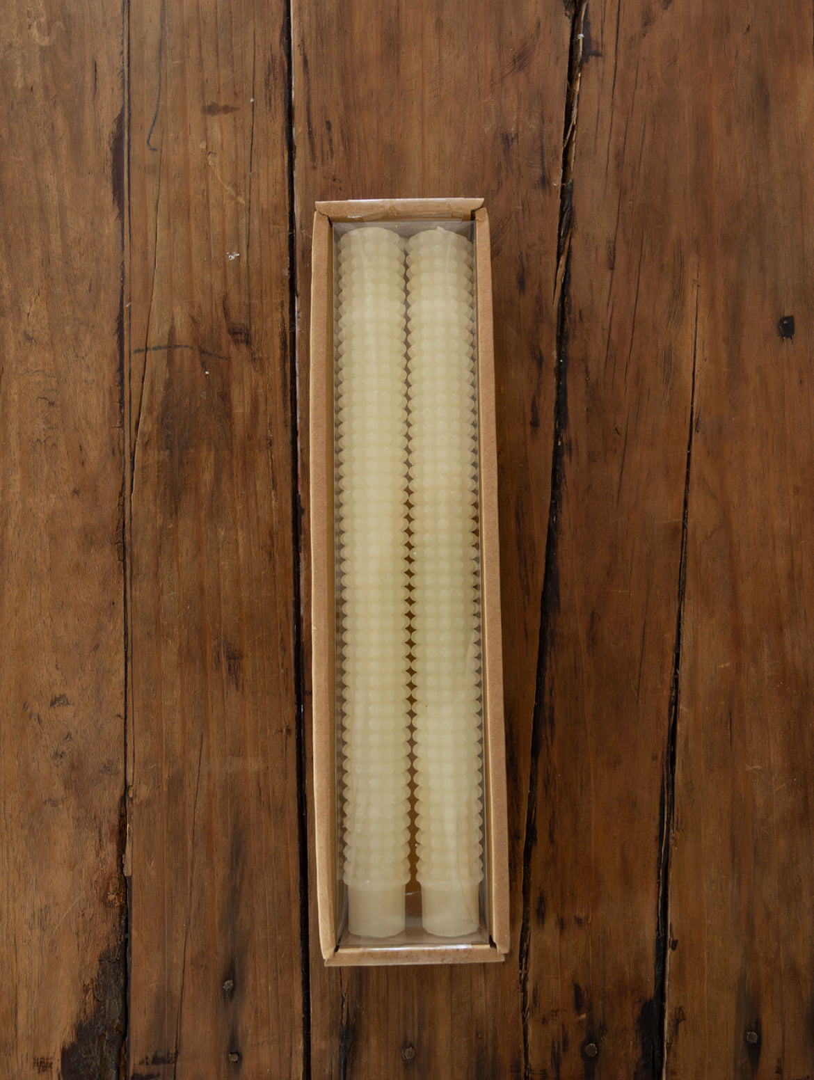 Hobnail Taper Candles, Set of 2