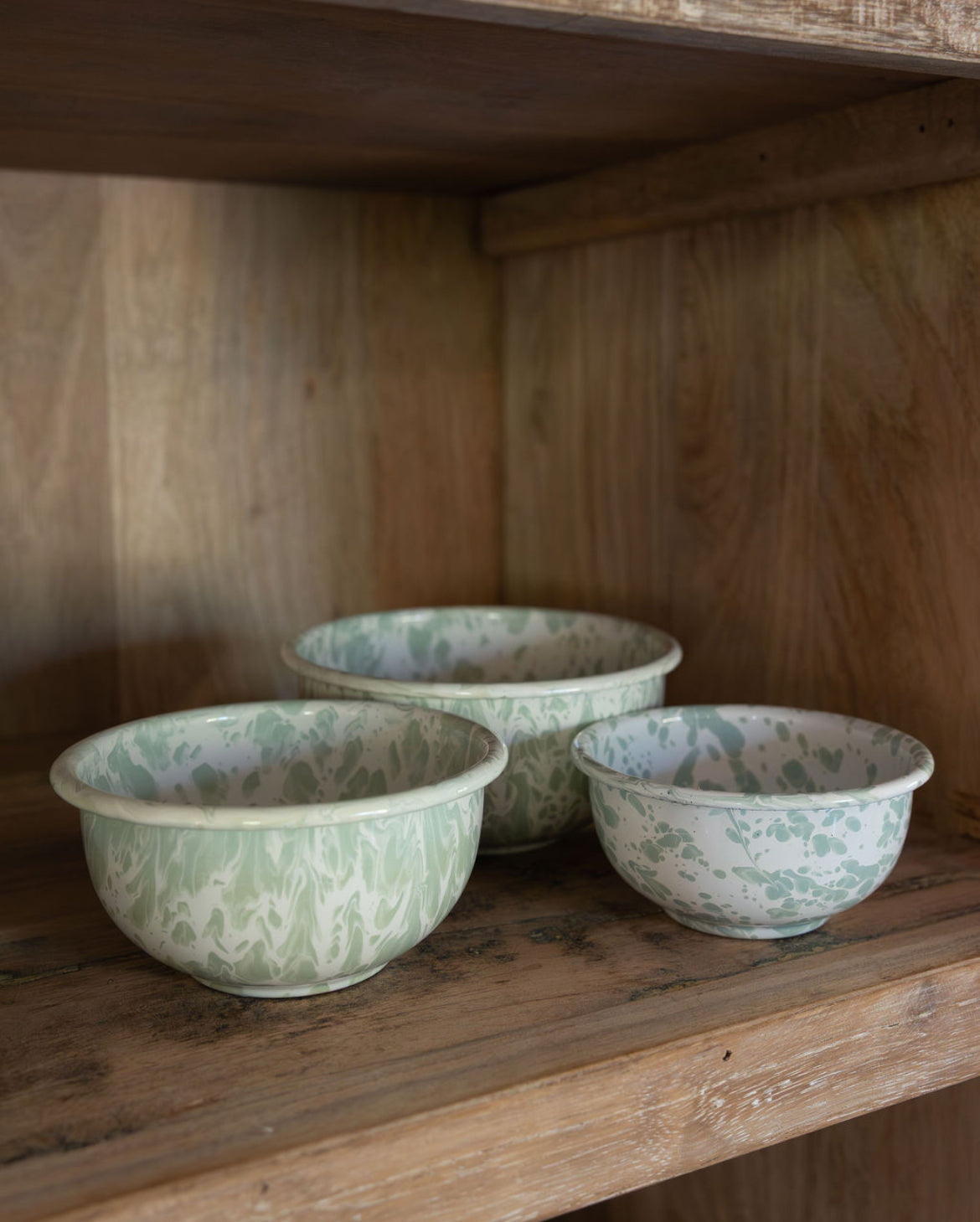Enameled Splatterware Bowl, Set of 3
