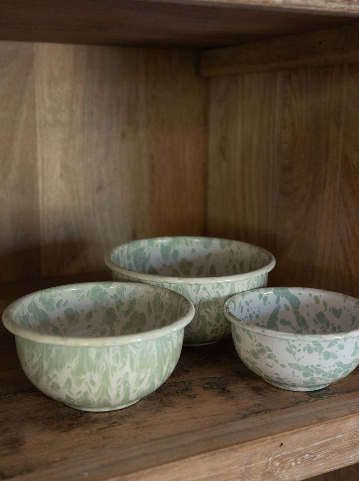 Enameled Splatterware Bowl, Set of 3