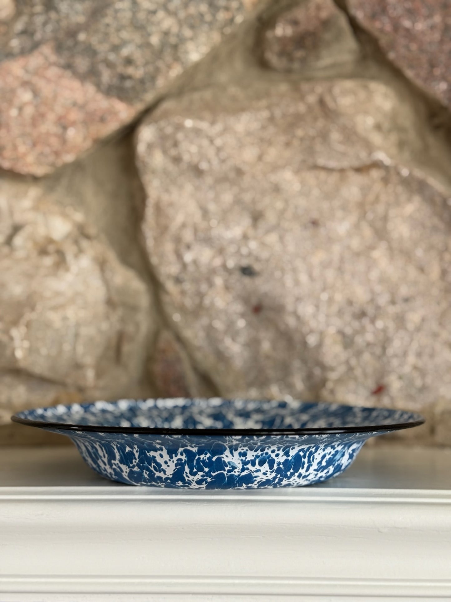 Vintage Blue Splatterware Plate