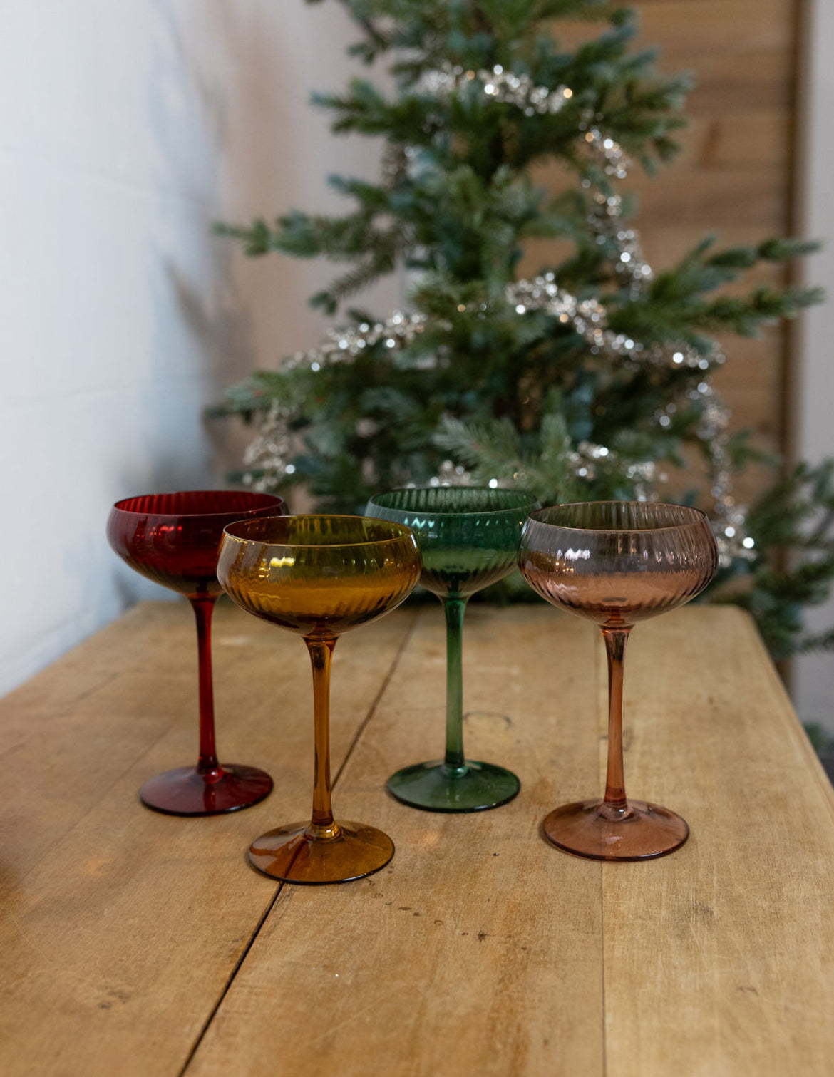 Stemmed Champagne Coupe, 4 Colors