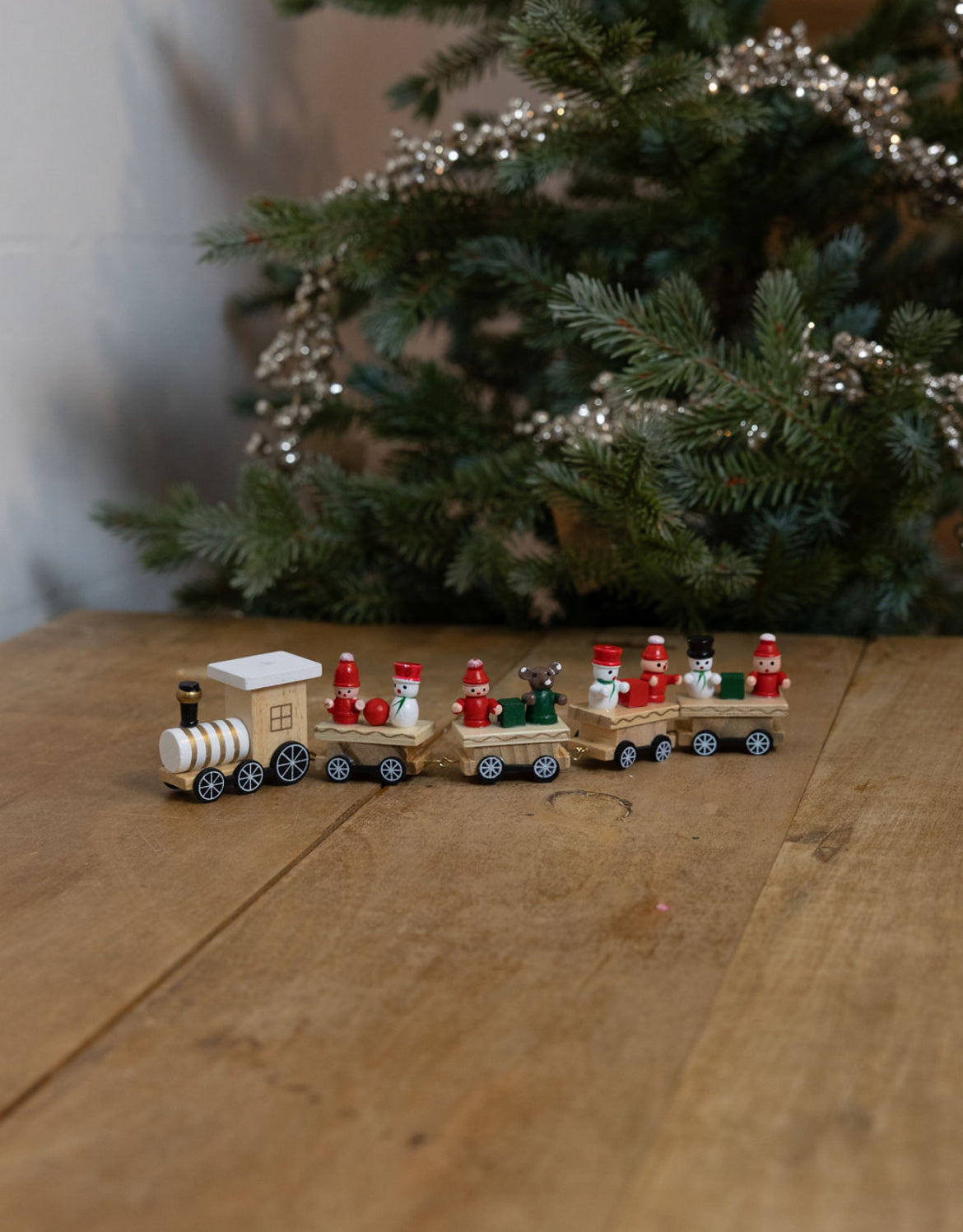 Cheerful Holiday Wooden Train
