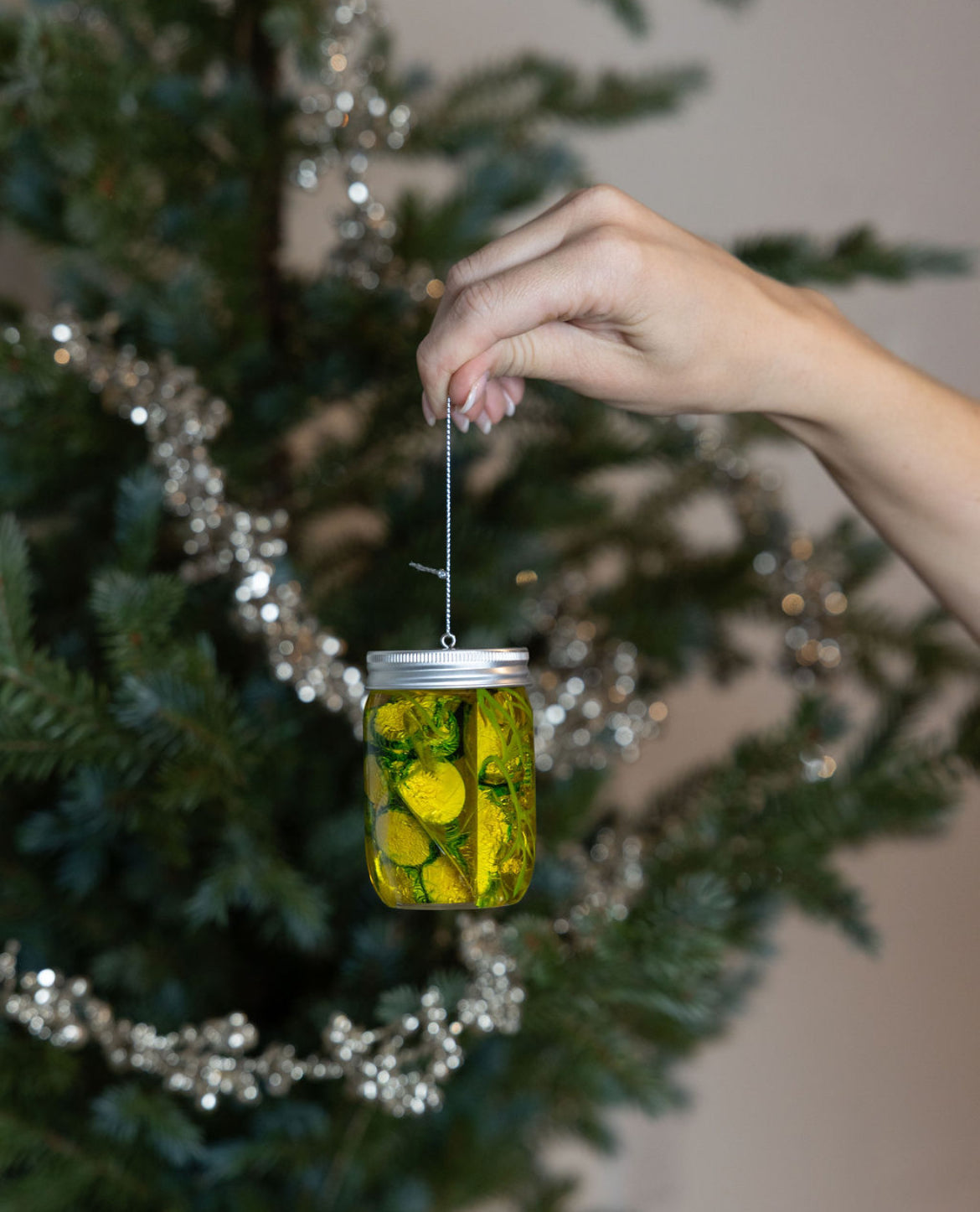 Glass Pickle Jar Ornament