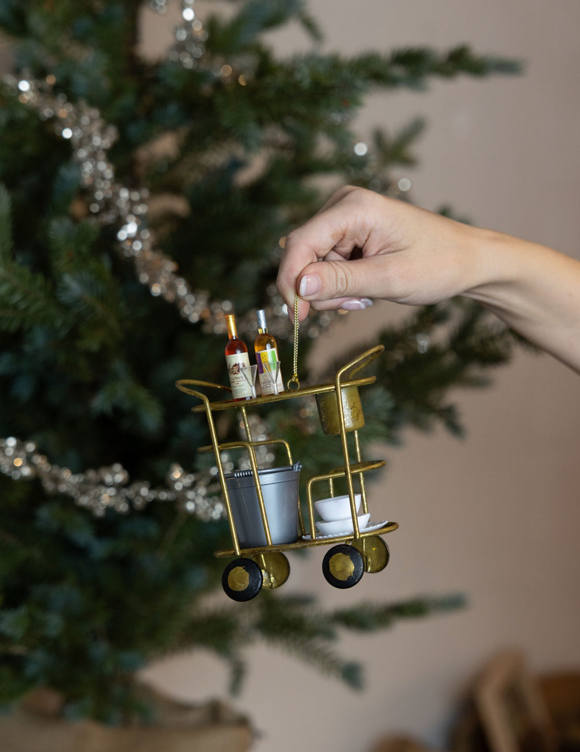Metal Bar Cart Ornament, 4 Styles
