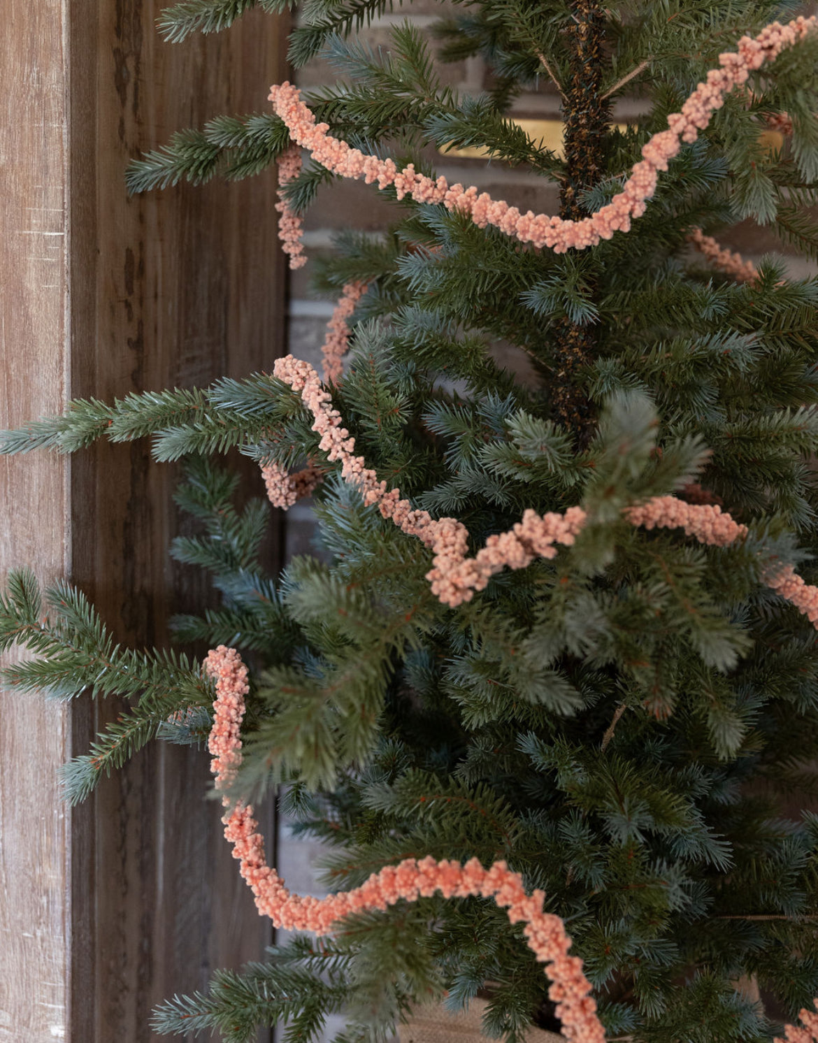 Blush Flocked Ball Garland