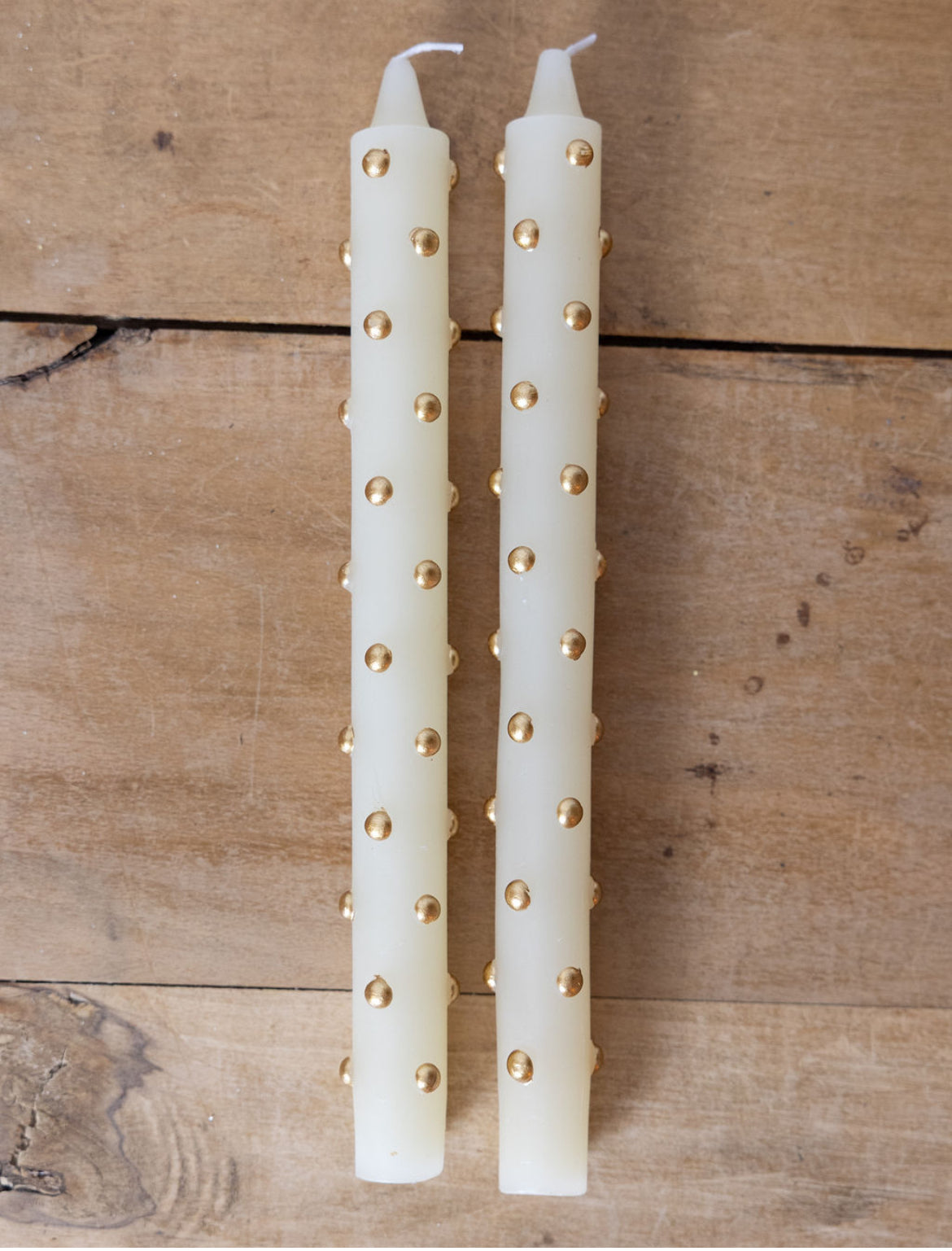 Dotted Taper Candles, Set of 2