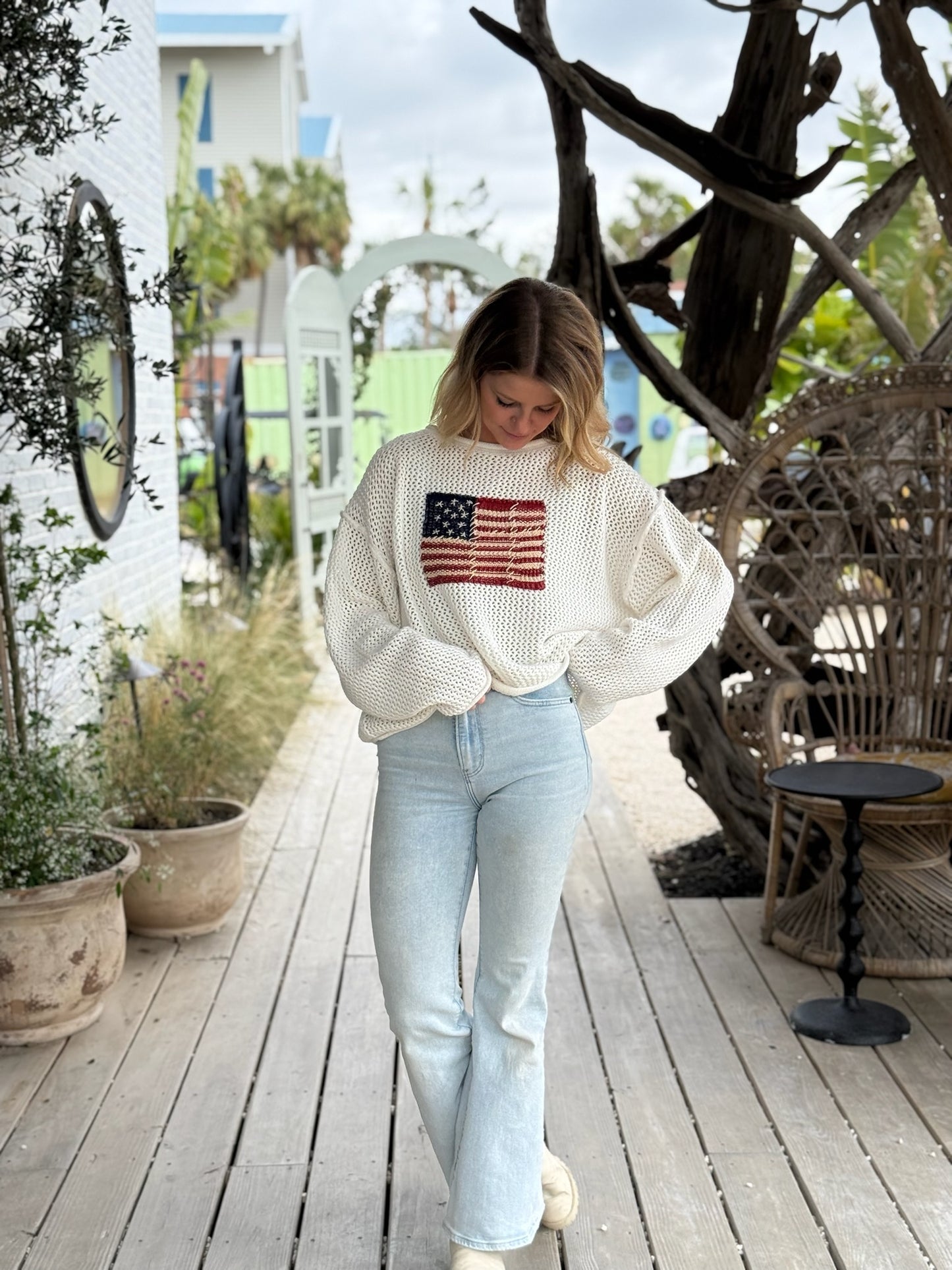 American Flag Knitted Sweater