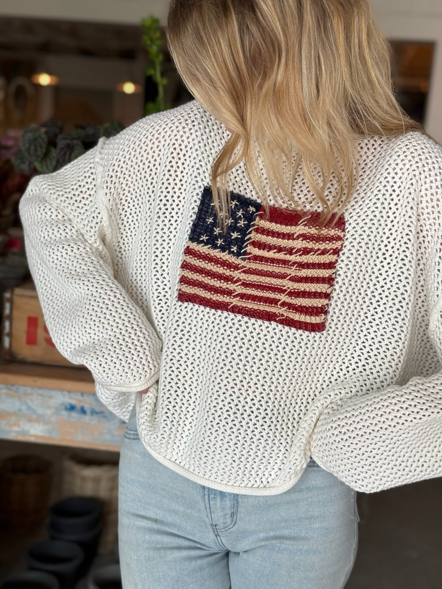 American Flag Knitted Sweater