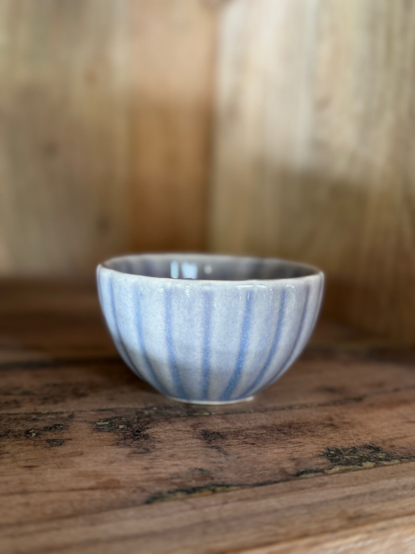 Small Stoneware Ribbed Bowl, 2 Colors