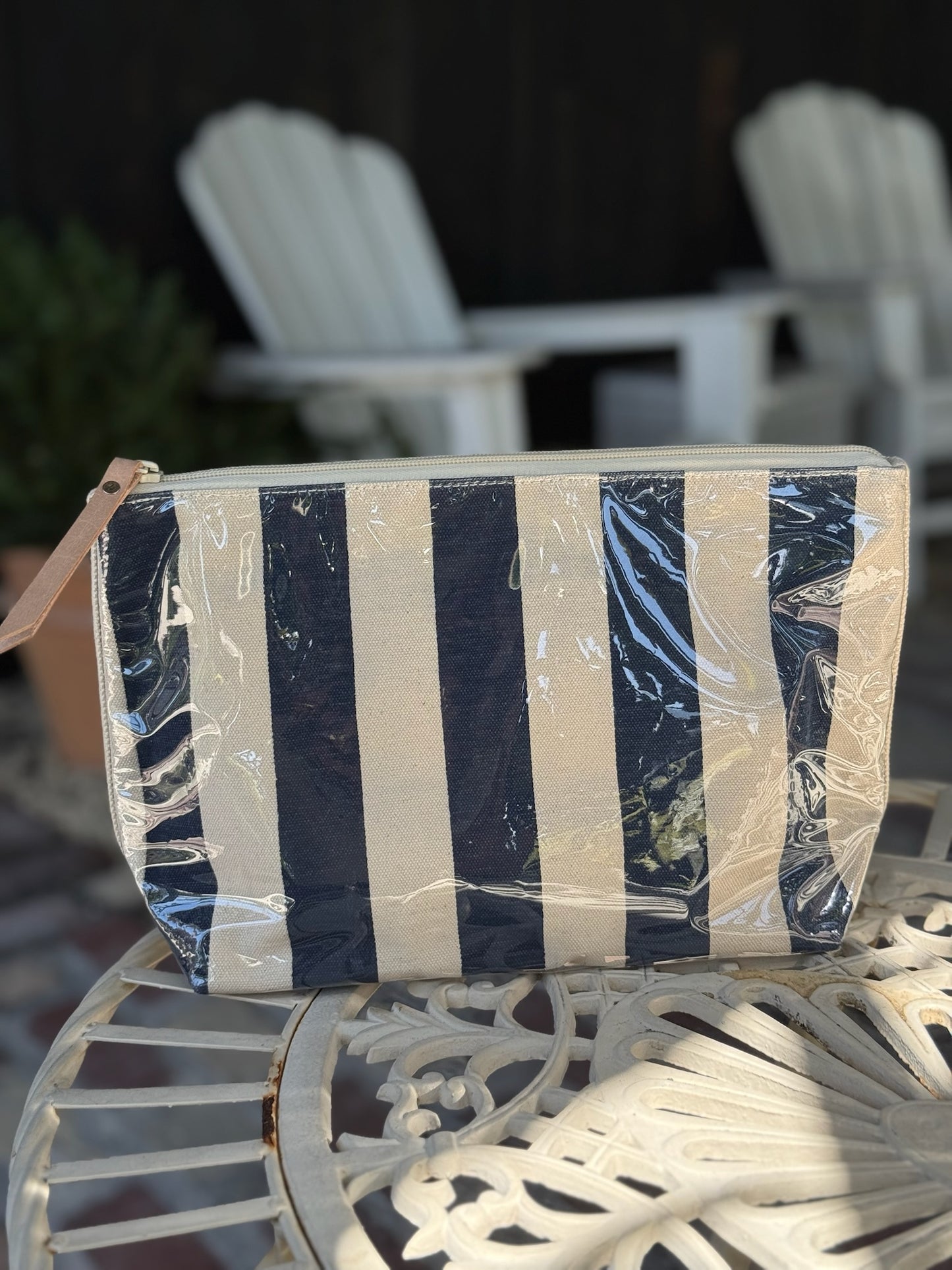 Navy Stripe Cosmetic Pouch