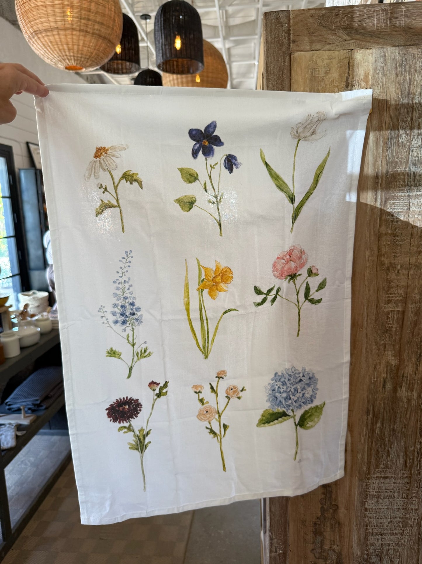 Garden Flowers Tea Towel