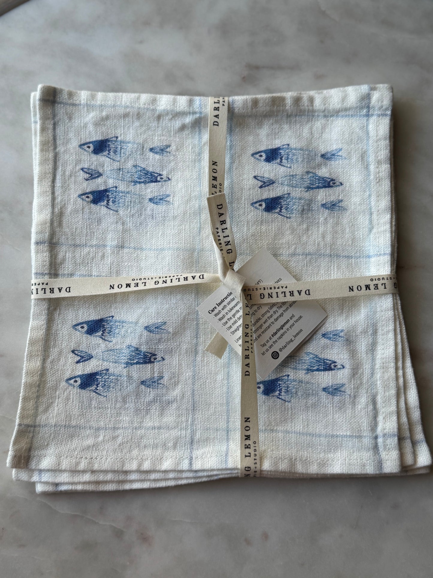 Sardines Cocktail Napkins, Set of 4