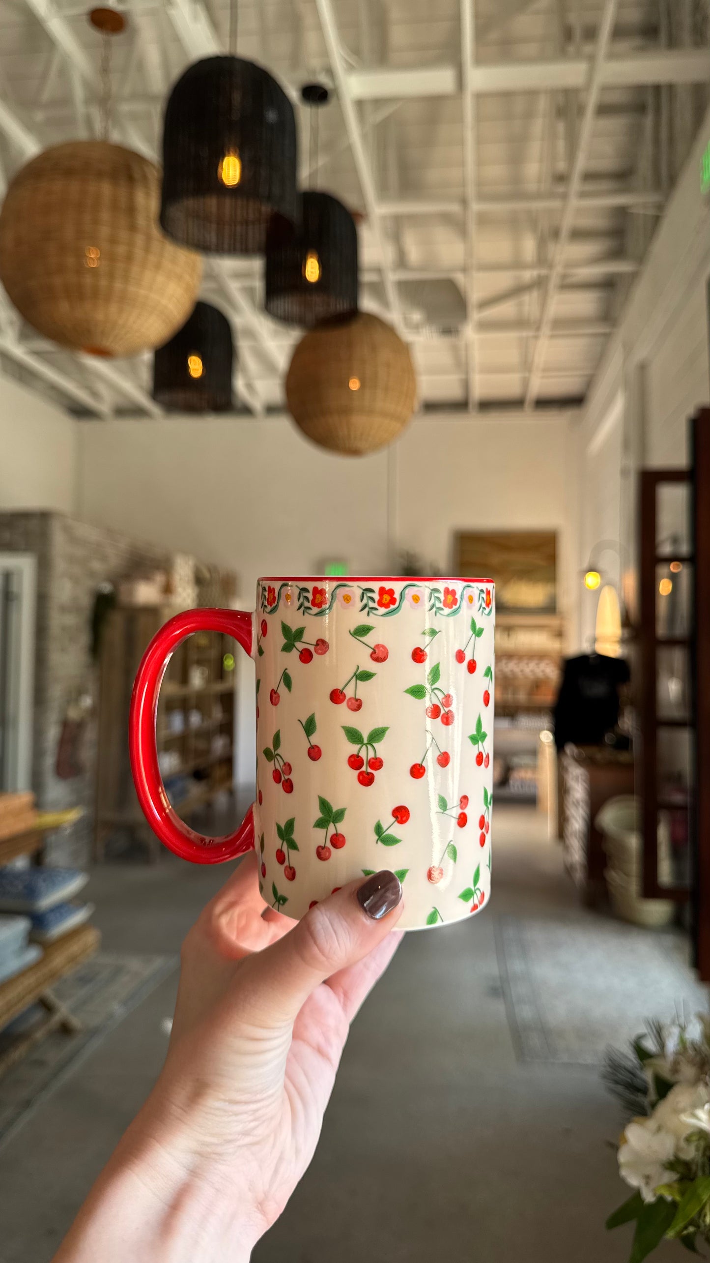 Cherries Porcelain Mug