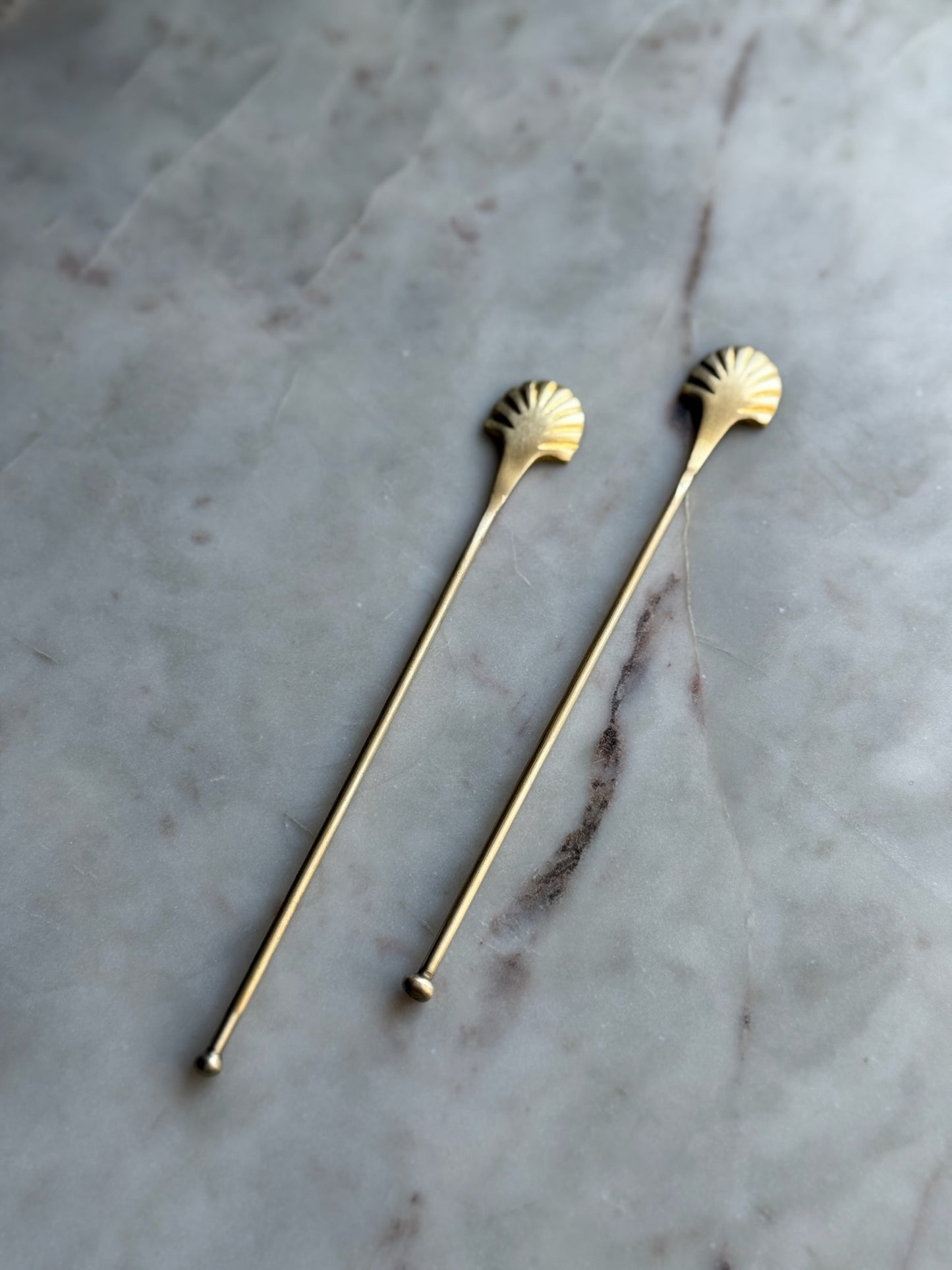 Brass Seashell Drink Stirrer