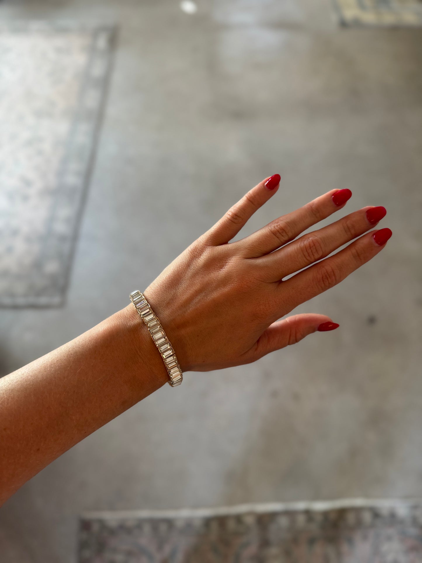Rhinestone Baguette Stretch Bangle