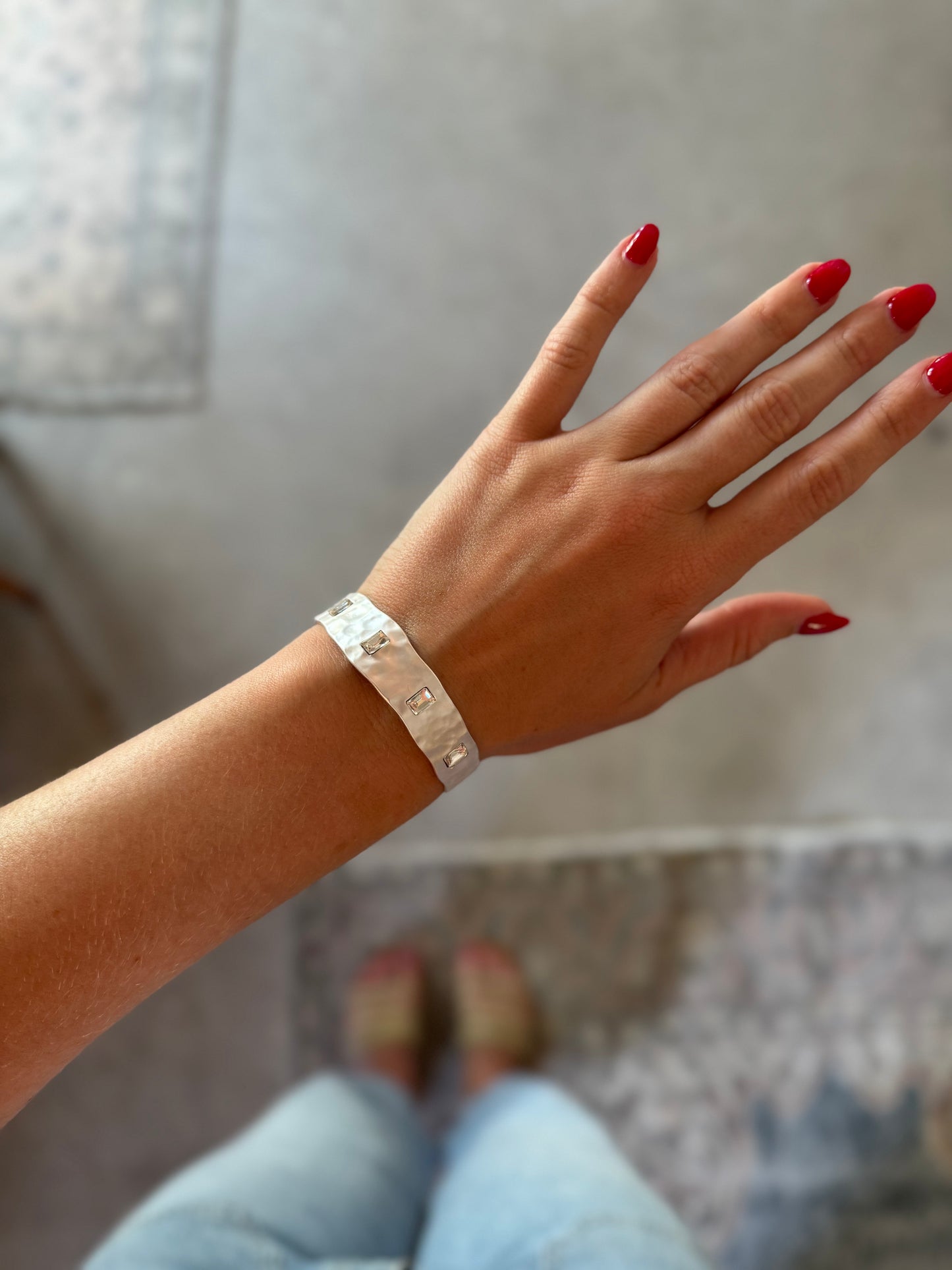 Rhinestone Cuff Bracelet, 2 Colors