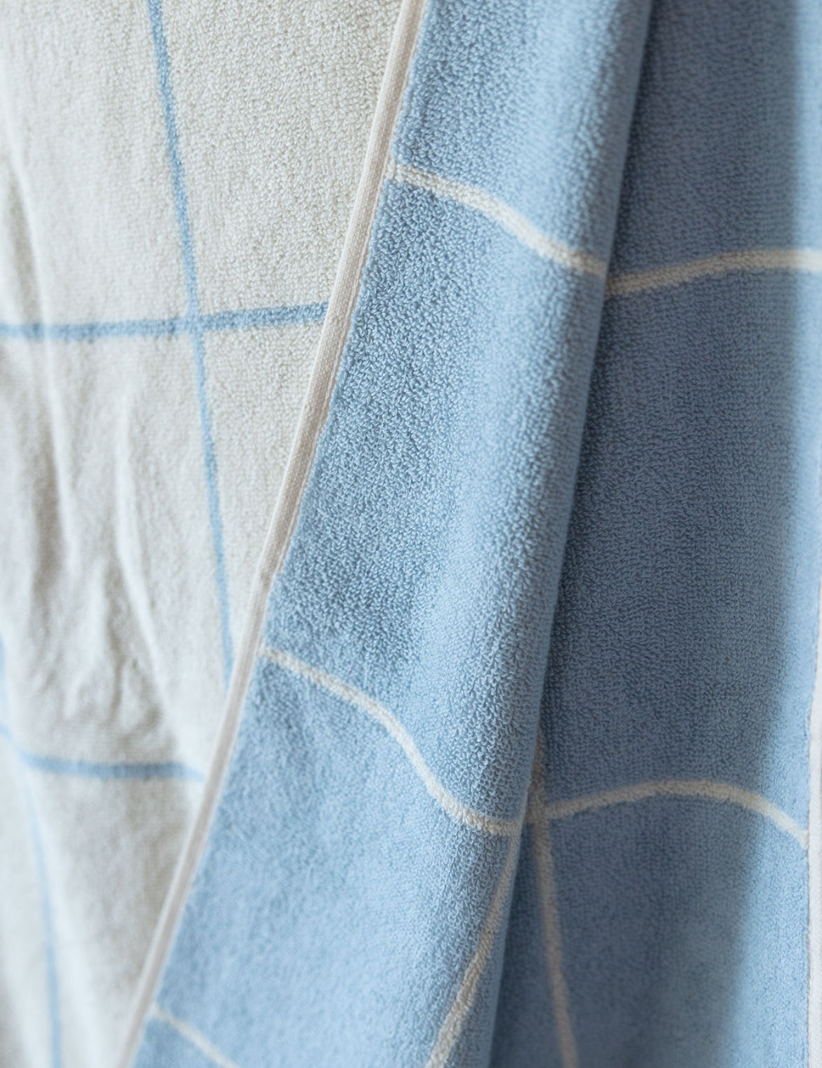 Misty Blue Grid Towel