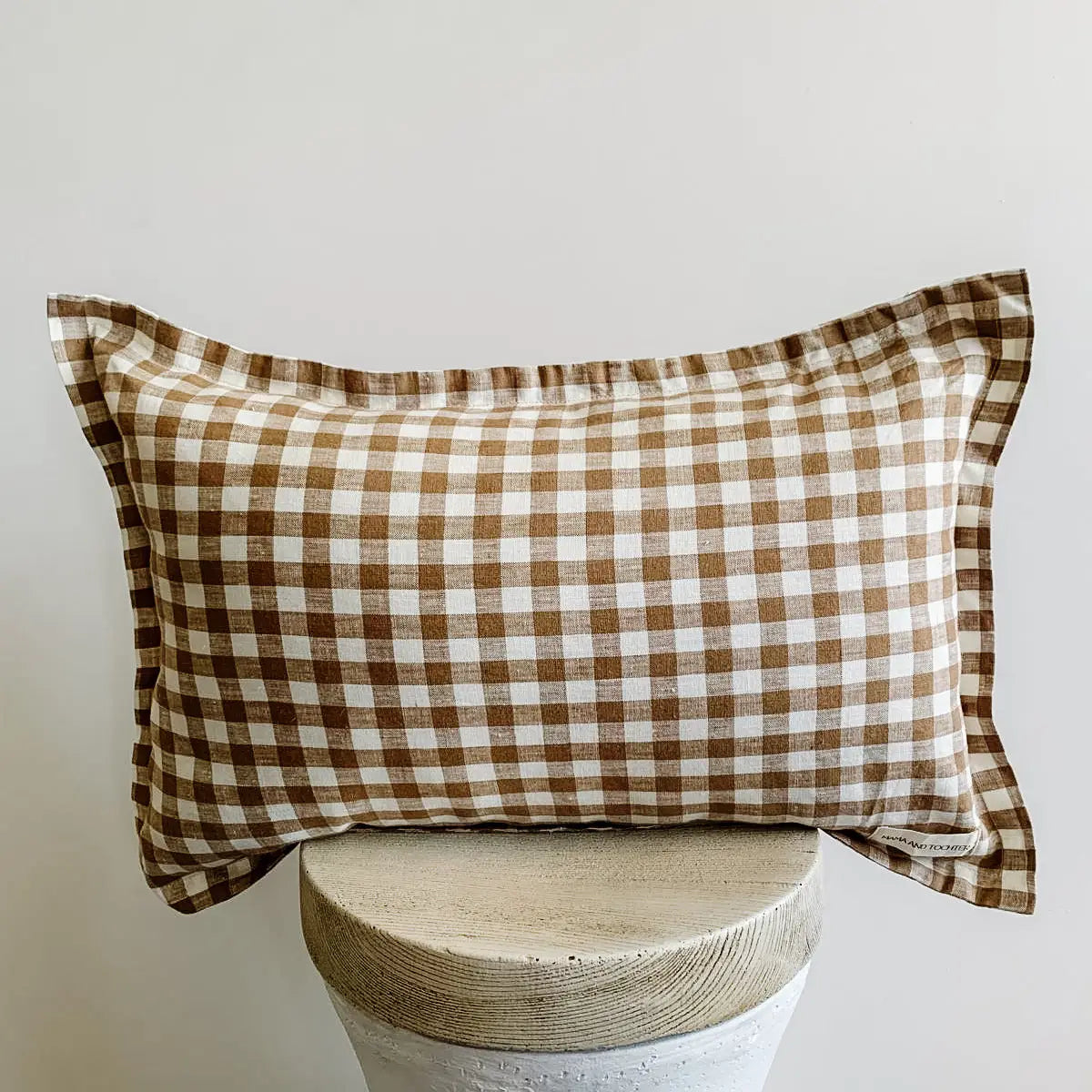 Chocolate Gingham Lumber Pillow