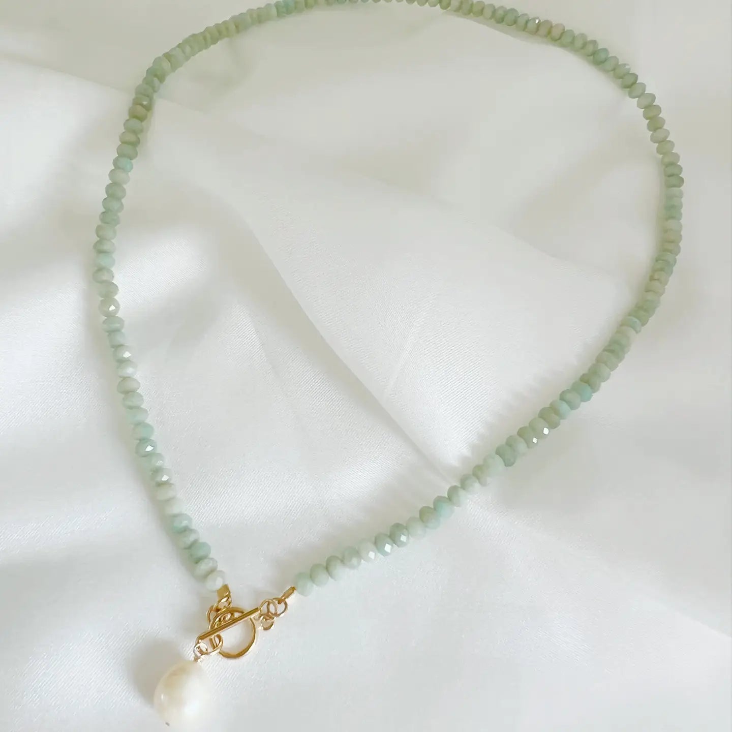 Salty Amazonite Pearl Toggle Necklace