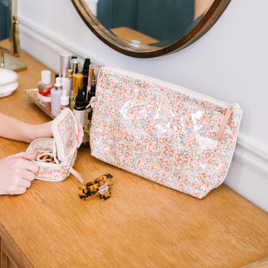 Floral Clear Cosmetic Pouch