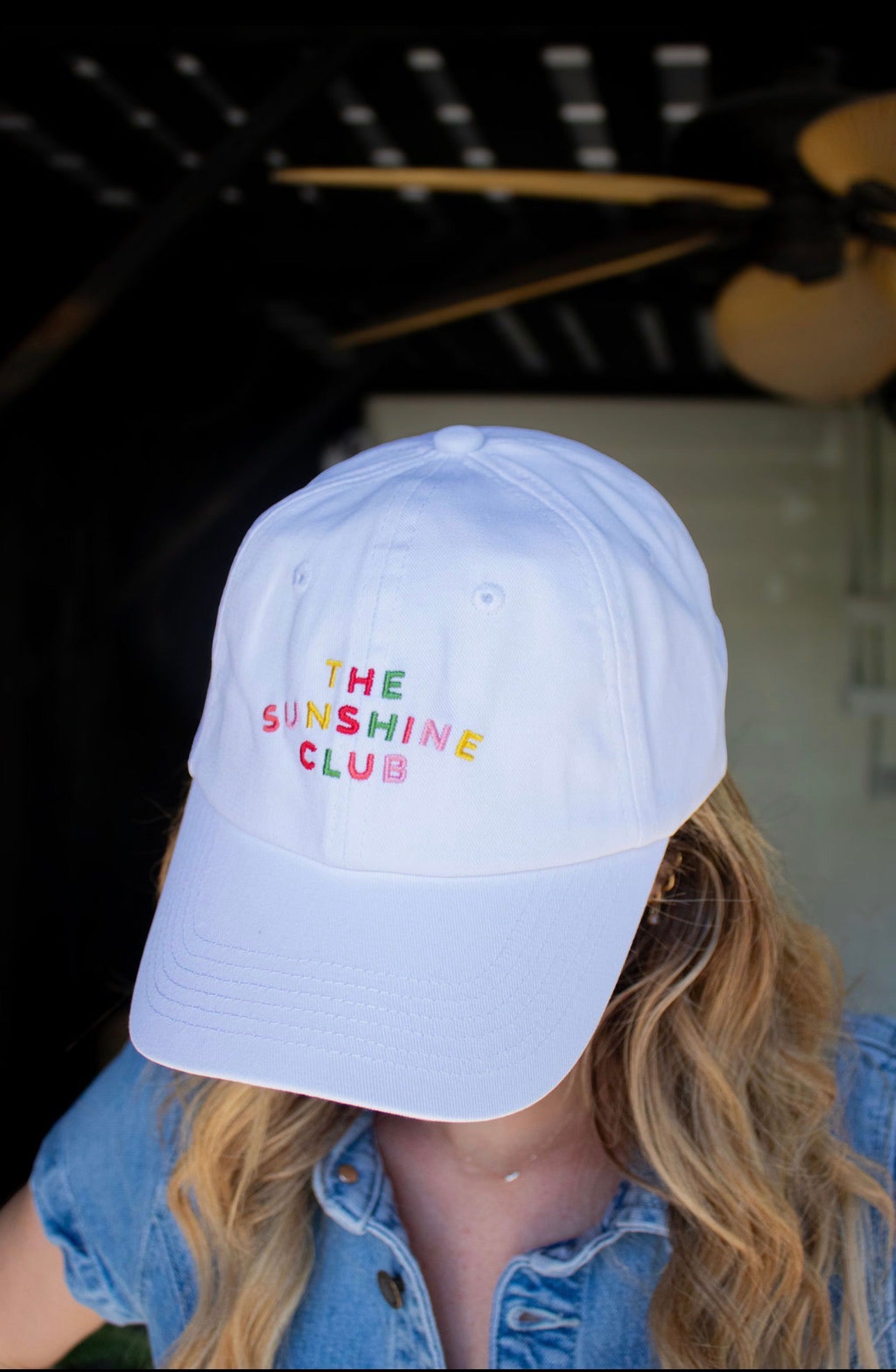 Rainbow Embroidered Sunshine Club Baseball Hat