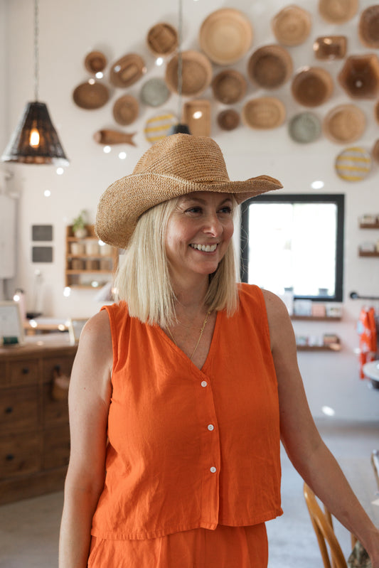 Ines Crochet Raffia Hat