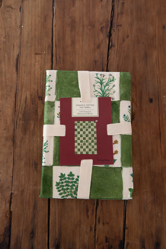 Illustrated Herbs Cotton Tea Towel