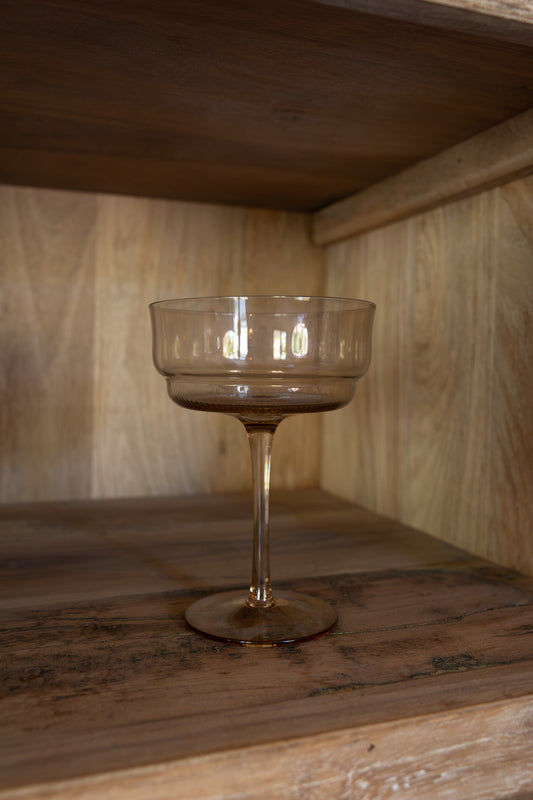 Amber Tulip Coupe, Single Glass