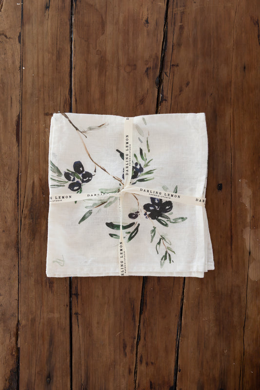 Olives Cocktail Napkins, Set of 4