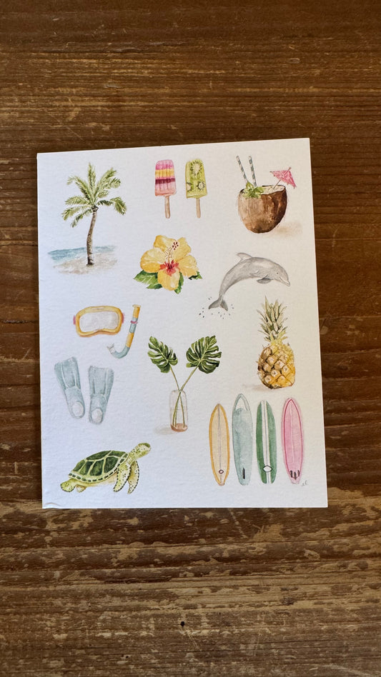 Tropical notecard