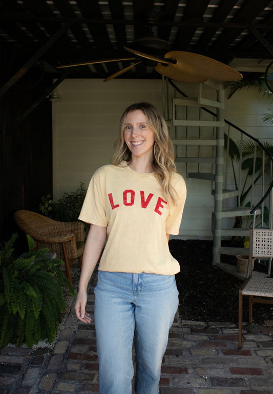 LOVE Mineral Washed Graphic Top
