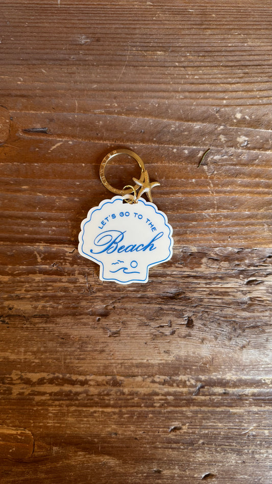 Beach Seashell Charm Keychain