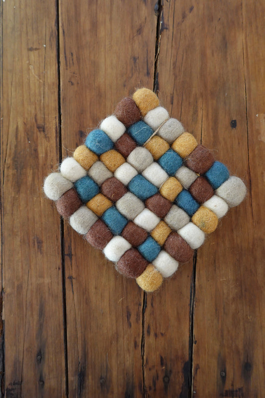 Ochre Recycled Wool Felt Dot Trivet