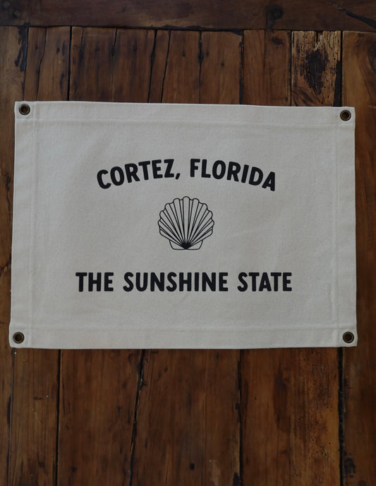 14x20 Cotton Canvas Banner, Cortez, FL, The Sunshine State
