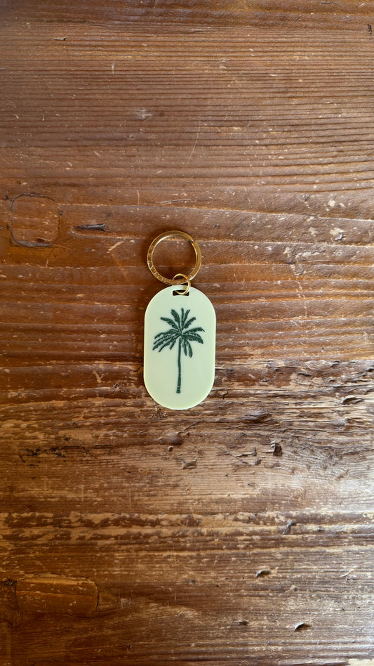 Palm Tree Icon Pill Keychain