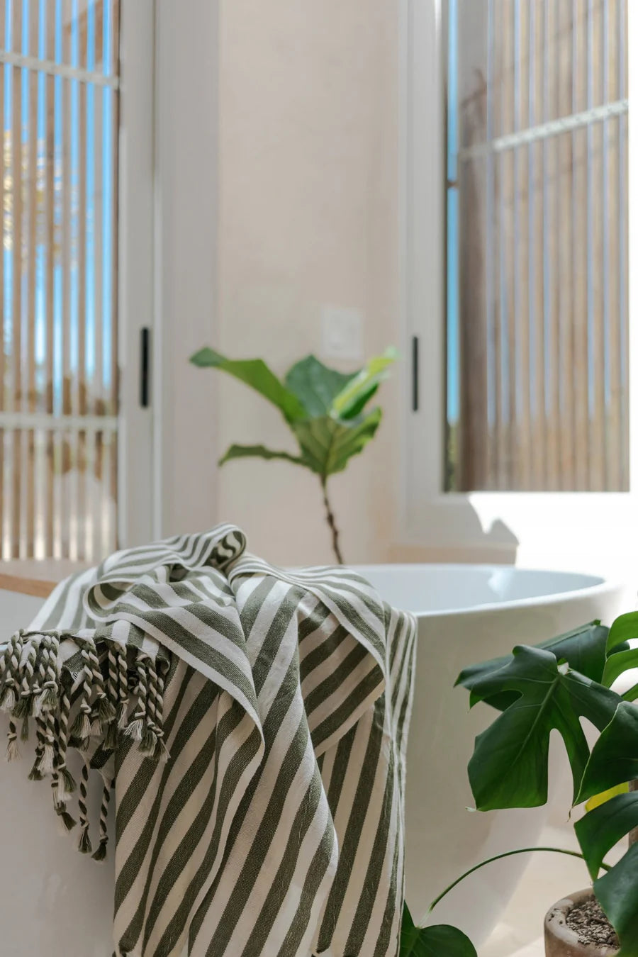 Fern Striped Turkish Towel