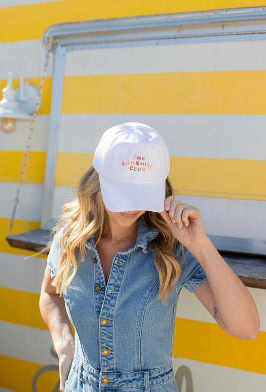 Rainbow Embroidered Sunshine Club Baseball Hat