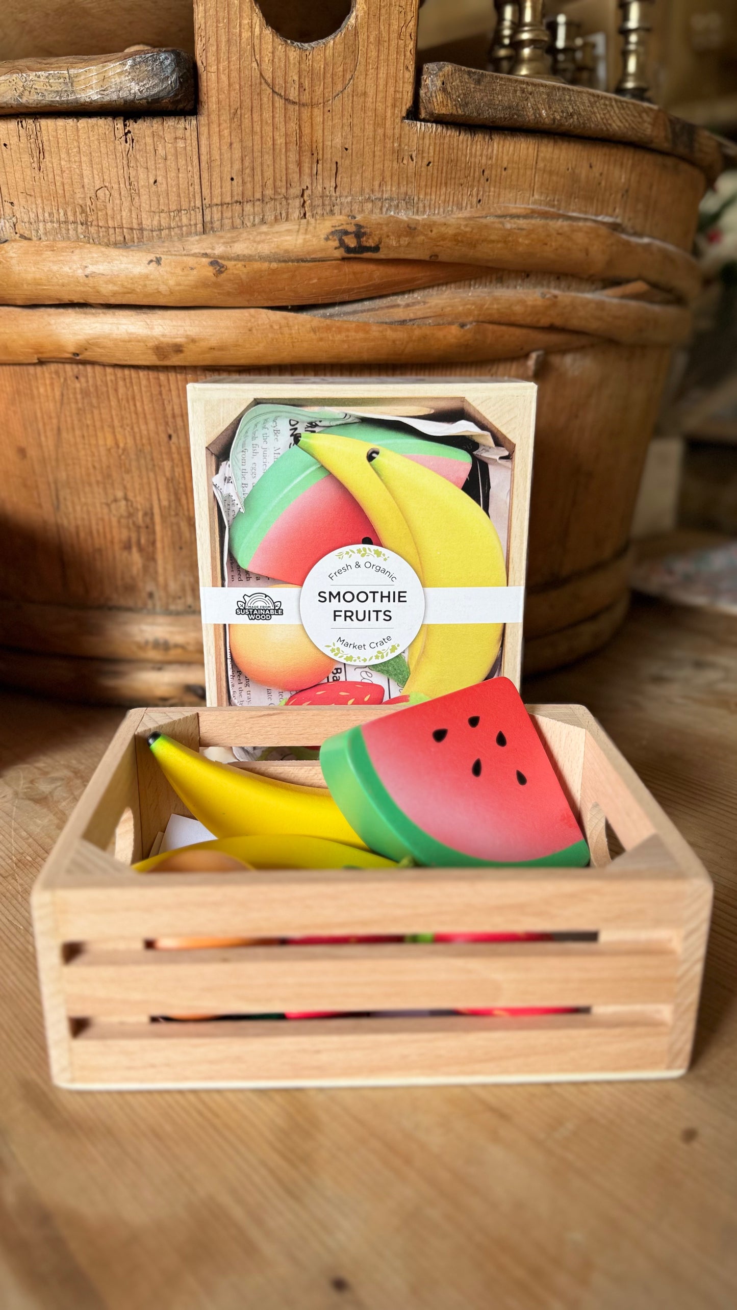 Smoothie Fruit Wooden Market Crate