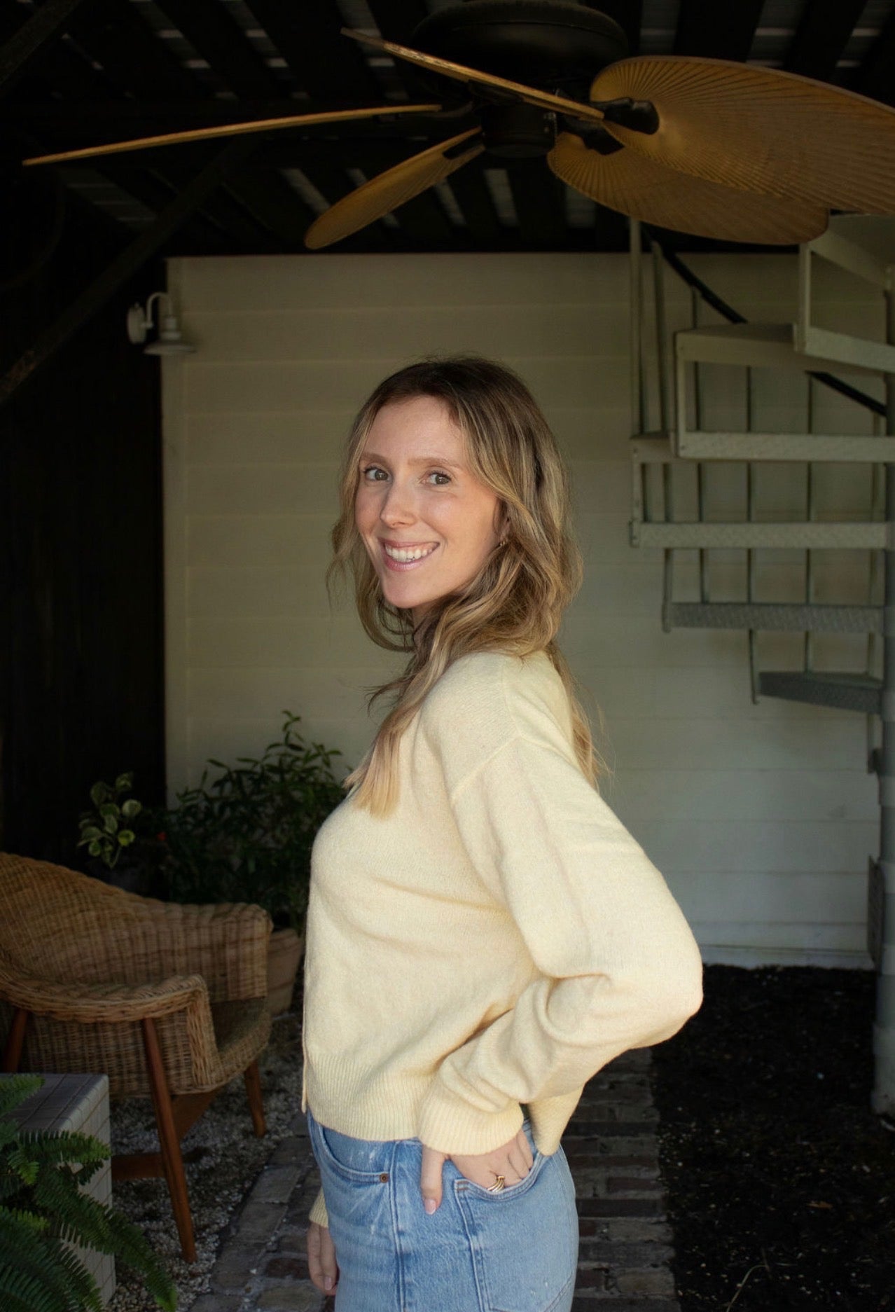 Knit Crew Neck Cardigan