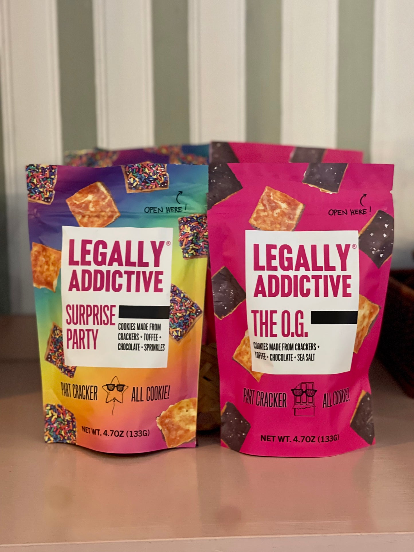 Legally Addictive Crack Crackers, Two Flavors